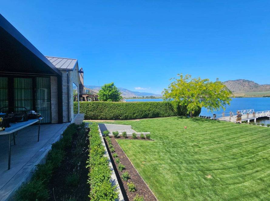 Fall clean up and lawn maintenance by Dirtworks Landscape in Oliver BC